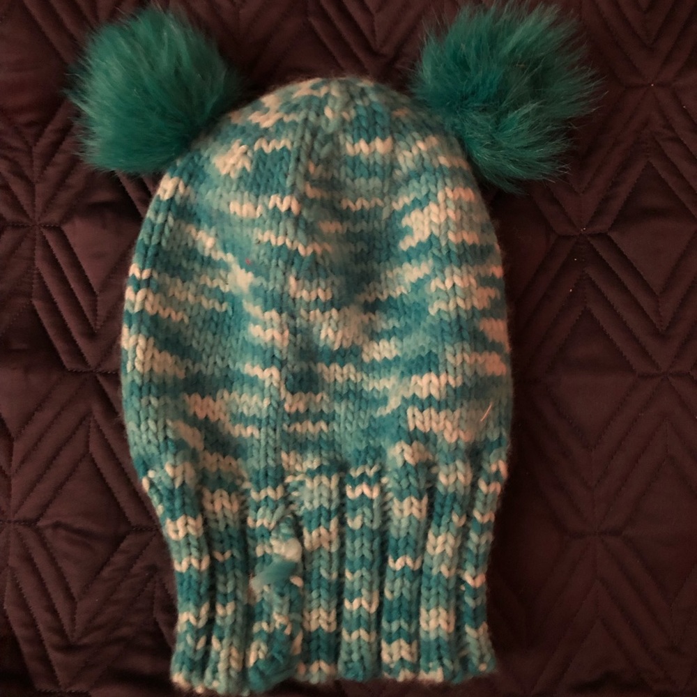 Blue knit winter hat
